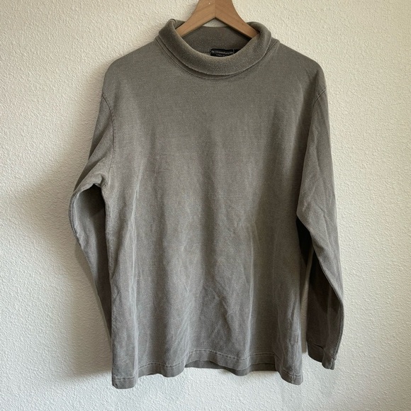 VTG J. Peterman 90's Turtleneck Sweater Grey Minimalist Oversized Casual Cotton - Picture 1 of 9